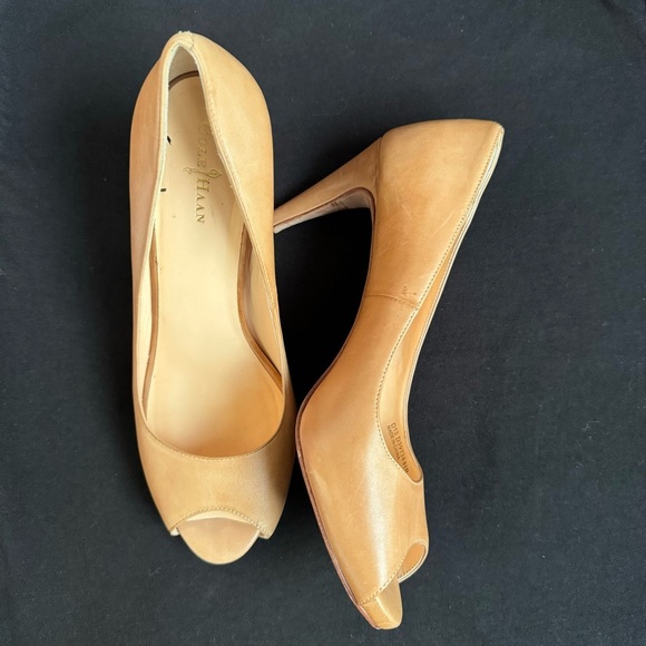 Cole Haan Nude peep toe heels, 8 1/2 - Picture 1 of 5